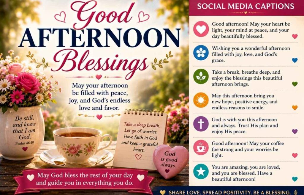 Good Afternoon Blessings Images and Social Media Captions