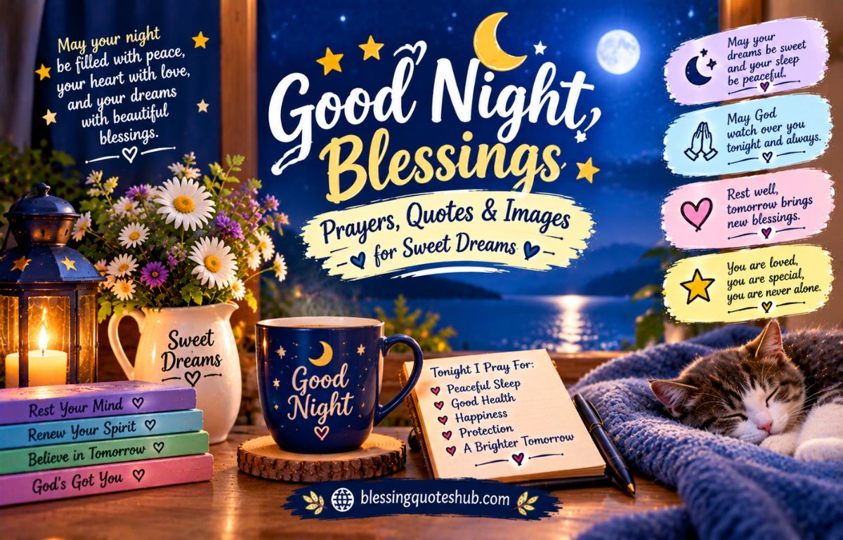 160+ Beautiful Good Night Blessings, Prayers, Quotes & Images for Sweet Dreams