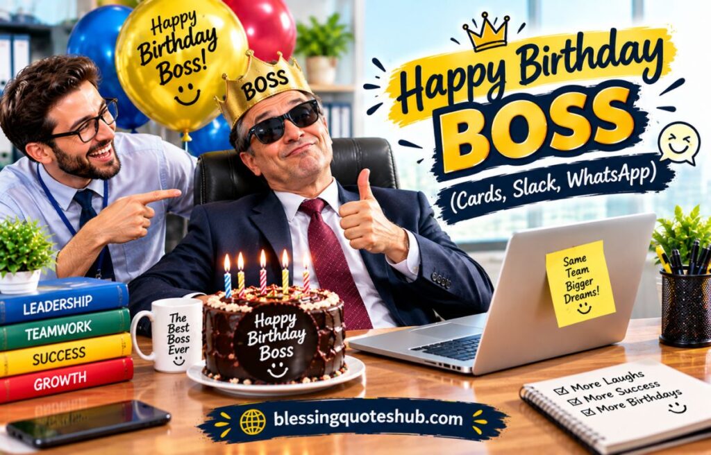 Short Funny Birthday Wishes for Boss (Cards, Slack, WhatsApp)
